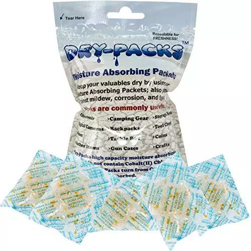 Dry-Packs Moisture Absorbing Silica Gel Indicating 1 Ounce Packets 5-Pack - ‎...