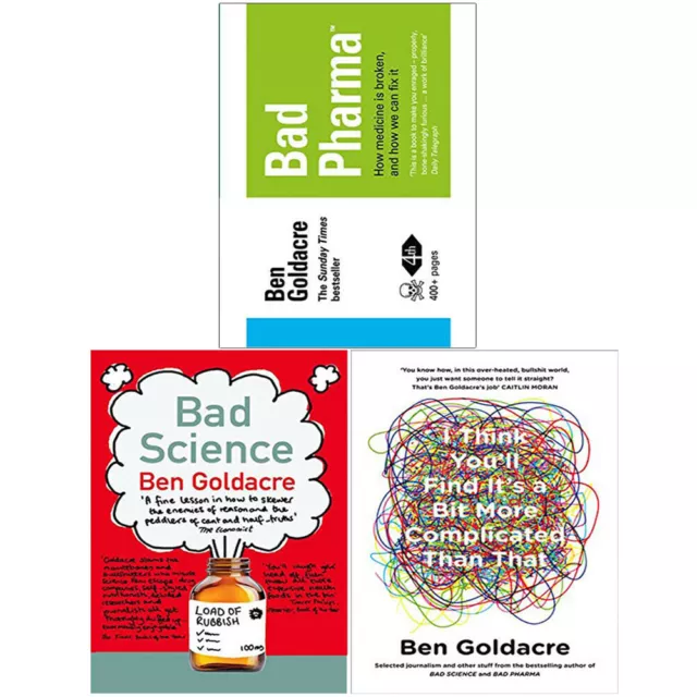 Ben Goldacre 3 Books Collection Set,Bad Pharma,Bad Science,I Think You’ll Find