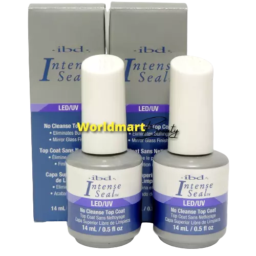 IBD LED/UV Intense Seal Gel No Cleanse Top Coat 15ml-0.5fl.oz (2 Bottles)
