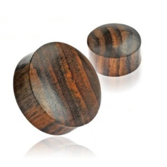 PAIR (2) Solid Brown Sono Wood EAR PLUGS Organic Saddle PIERCING GAUGES Earrings