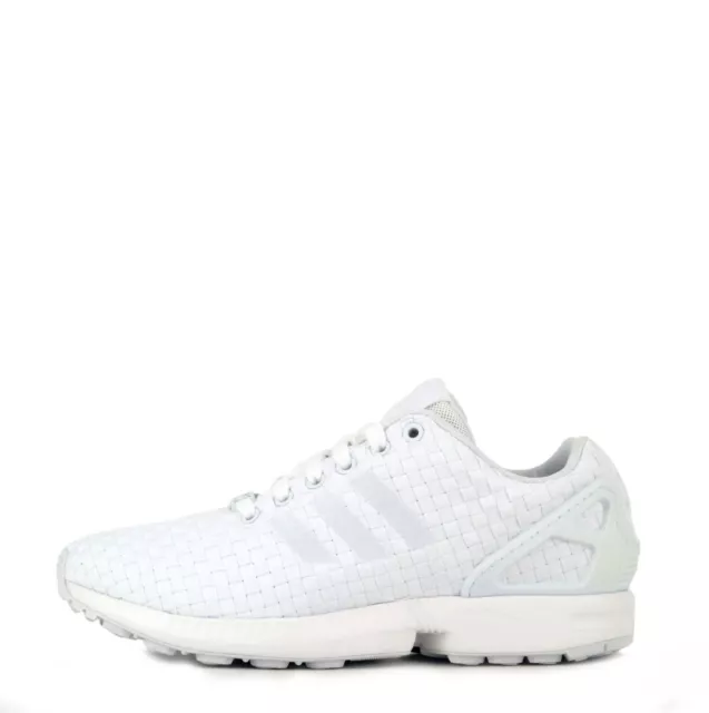 adidas Originals Herren ZX Flux gewebte Turnschuhe Schuhe Turnschuhe in dreifach weiß