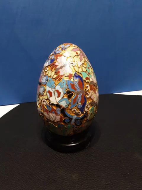 Cloisonne  Ei Groß Bronze emailliert  wunderbare Handarbeit aus China  13  cm