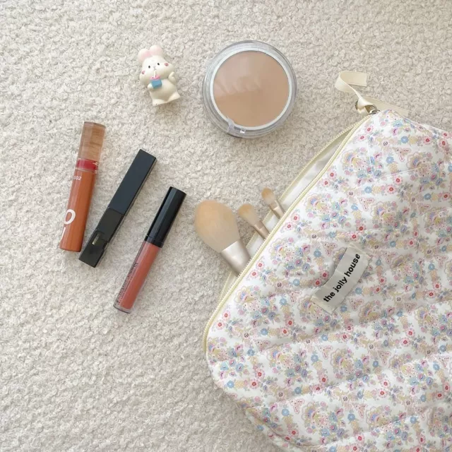 Cosmética Bolsa Flores Hinchado Gesto Ppte Maquillaje Mujer Niña