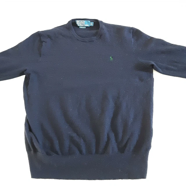 Maglione Polo di Ralph Lauren bambino grande lana merino blu navy 18,5" petto