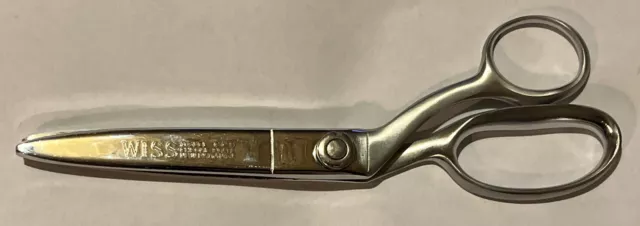 Vintage Wiss CC9 Chrome Plate Pinking Shears Scissors - Made In USA