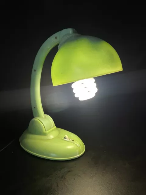 Rare Art Deco Green Bakelite 'Duperite' Desk Lamp