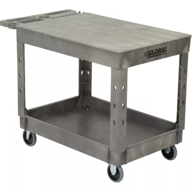 Global Industrial Plastic 2 Flat Shelf Service  Utility Cart 44" x 25-1/2" 5"