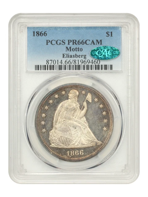 1866 $1 PCGS/CAC PR66CAM (Motto) ex: Eliasberg