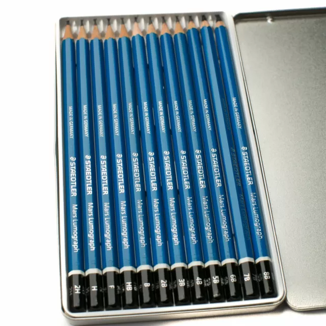 Staedtler Mars Lumograph Pencils Box of 12 - Choose your grade of pencil