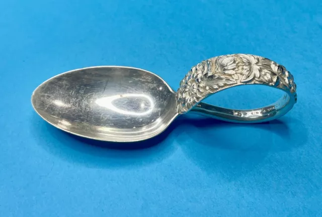 S. Kirk & Son REPOUSSE Sterling Silver 3-5/8" #15 Baby Spoon with Curved Handle