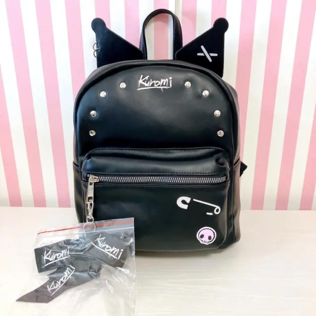 Sanrio Kuromi Backpack Rucksack School Bag Skull Black Ribbon Kawaii Character