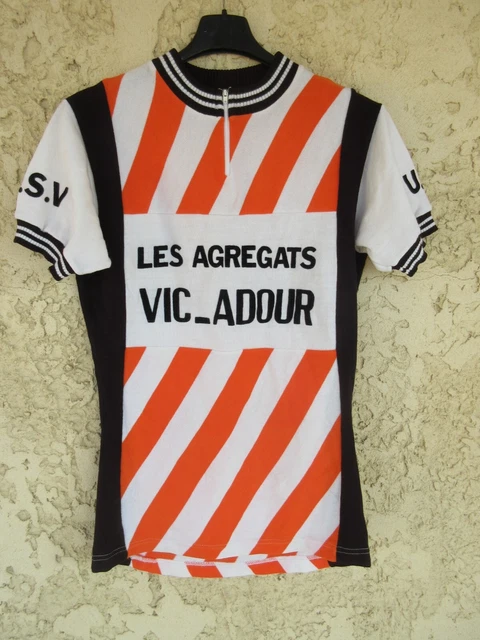 Maillot Cycliste Vintage NORET - Années 70 - LES AGREGATS VIC ADOUR - Taille L