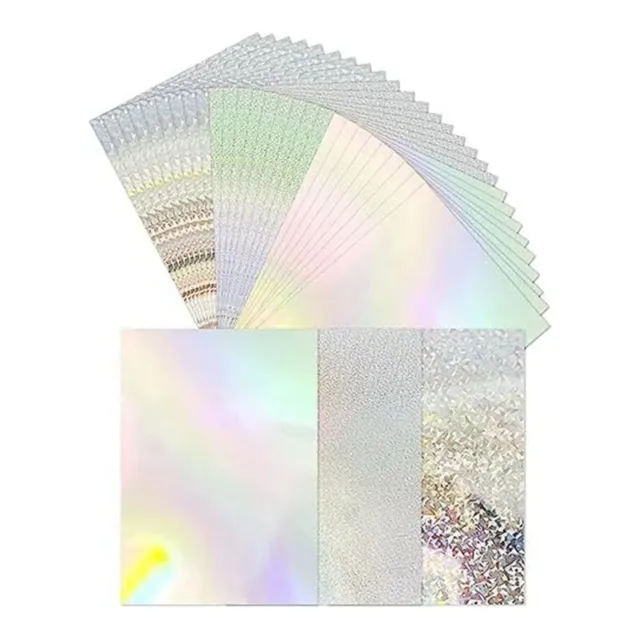 Paquete de 30 cajas de holografía metálica de pescador, vidrio, fluorescente, Dic6221