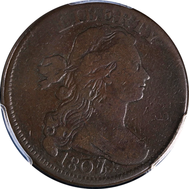 1807/6 Large Cent Large 7 PCGS F12 S.273 R.1 Great Eye Appeal Nice Strike