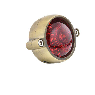 ALLUMINIO BRUNITO LED MOTO FANALE RETROVISORE nel Fishtail CHOPPER RETRO STYLE esaminato e 