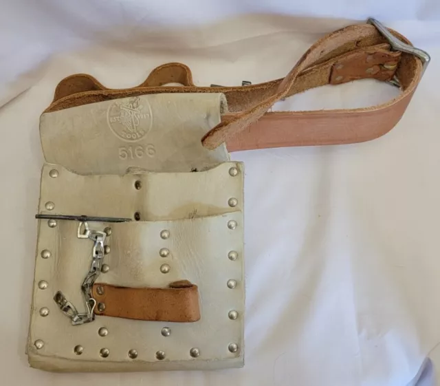 Klein Tools 5166 Leather Tool Pouch Electrician With Belt Klein Tools 5166 Leather Tool Pouch Electrician With Belt