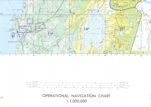 1981 ARGENTINA BOLIVIA CHILE PARAGUAY PERU Operational Navigation Chart ONC P-26 3