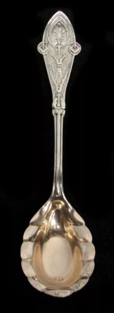 Tiffany & Co Italian Sterling Silver Scalloped Sugar Spoon Gold Wash Bowl
