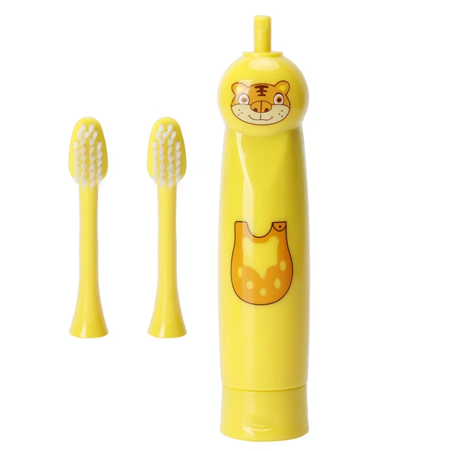 Cepillo de dientes eléctrico amarillo para niños patrón de dibujos animados dientes impermeables MX