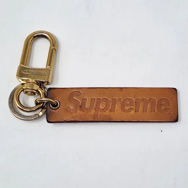 Louis Vuitton Supreme Brass Leather Keychain Rare