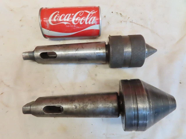 2 Large Machinist Lathe Live Center Tools Bull Nose Ideal No 4 to 5 Morse Taper