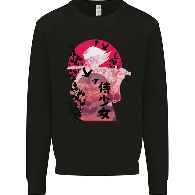 Anime Samurai Woman With Sword Mens Sweatshirt Jumper