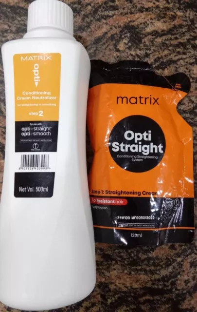 Matrix Opti Straight Hair Straightening Cream 125 ML + 500 ML Neutralizer Combo