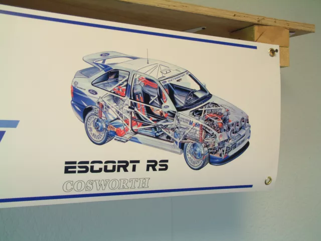 FORD RS Escort Cosworth Banner Car Motorsport Workshop Garage Wall Display 2