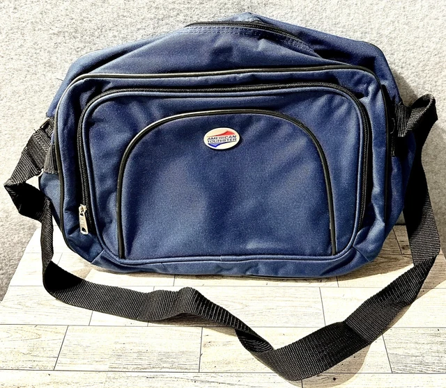 American Tourister Navy Blue Carry On Shoulder Travel Overnight Bag 15" Long