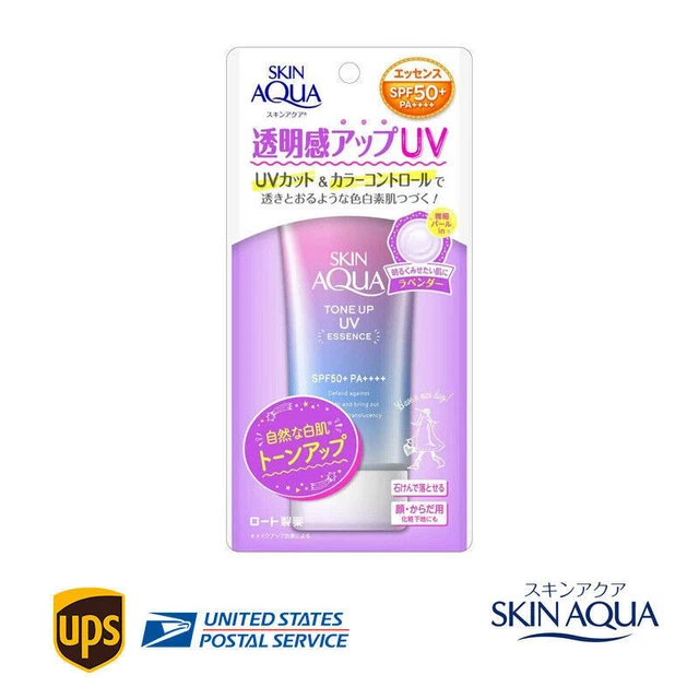 Rohto Skin AQUA Tone Up UV Essence Sunscreen 80g SPF 50+ PA++++  From Japan