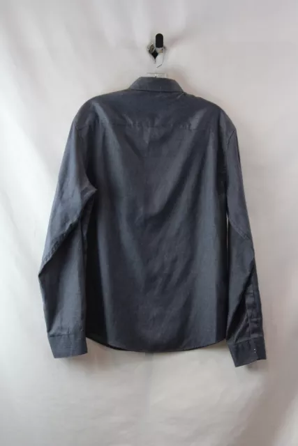 SAKS 5TH AVE Men's Dark Steel Blue Flannel Button Up Shirt SZ L $9.99 ...