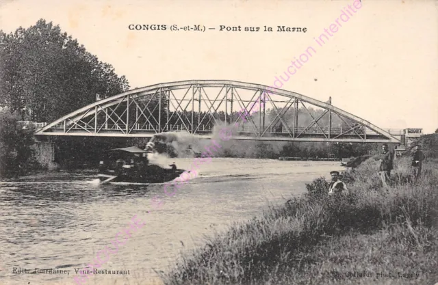 CPA 77440 Congis On Therouanne Bridge On La Marne EDT Jourdaine