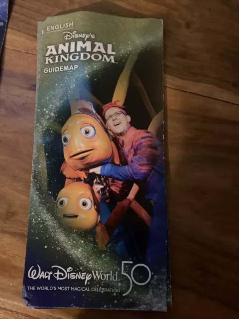 Walt Disney World Park Map 50th Anniversary Animal Kingdom 2022 Nemo