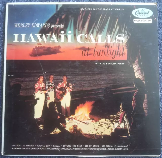 WEBLEY EDWARDS presents HAWAII CALLS AT TWILIGHT ~ LP 1956 ~ G+/VG+