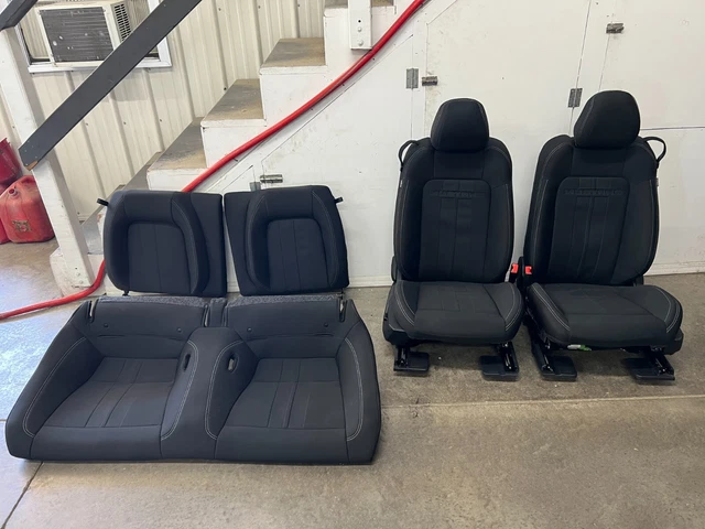 2018-2022 Mustang GT Black Cloth Seats Coupe Front Rear Power Seats