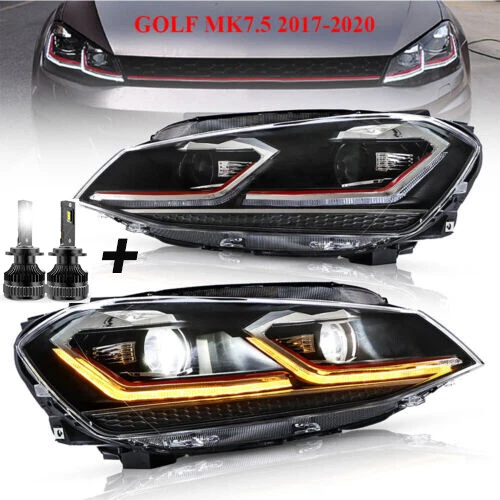 LED HEADLIGHTS FOR VW Volkswagen GOLF MK7.5 201720 Red Line Sequential