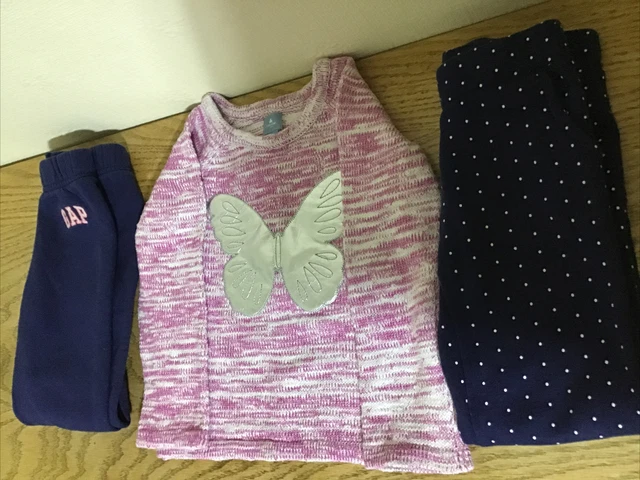 Pacchetto Baby GAP Abbigliamento Ragazza - 2 X Leggings & Grazioso Maglione GratuitoP&P Vedi Foto