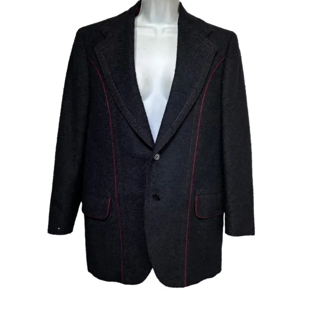 vintage brioni roma 100% wool Roman Style Men’s black red stitch blazer Jacket