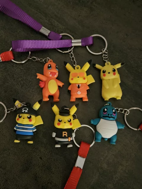 🇨🇵 Porte-clés,porte-clefs  PVC Keychain  Pokémon Pikachu Lot De 6🇨🇵 2