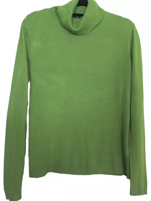 Women's Vintage Turtleneck Sweater NY & CO  Large Lime Green Long Sleeves