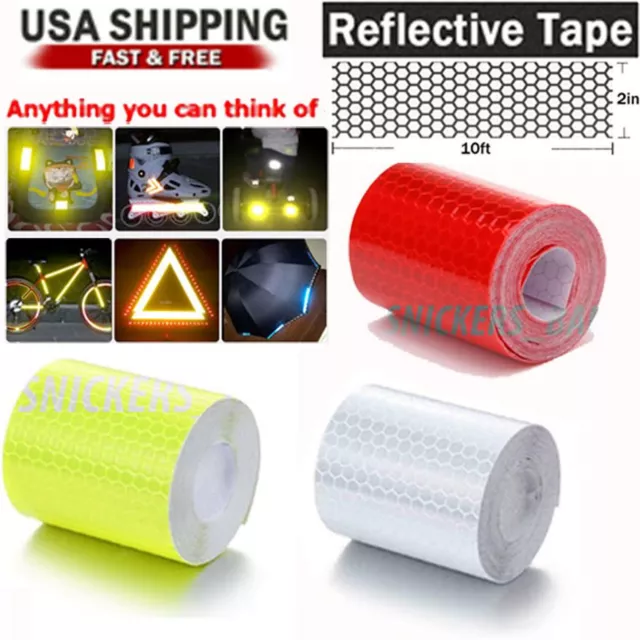 10' Car Truck Auto Reflective Tape Safety Warning Conspicuity Tape Film Sticker