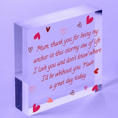 ABN Ottimo Nonna Regali di Compleanno Acrilico Blocco Natale Ricordi Thank You 