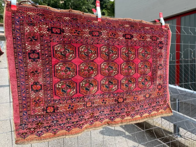 Turkmen Chuval 125x85cm antico perfetto - Tappeto annodato a mano