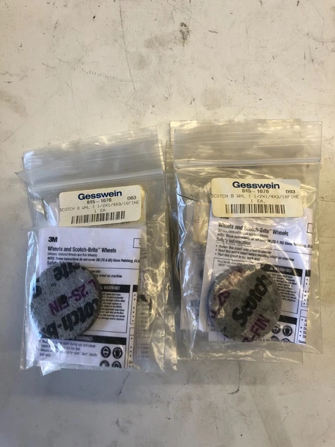10 3M Scotch-Brite EXL Unitized 1-1/2" x 1/4" 3/16 Unitized Deburring Wheel Fine