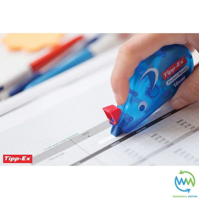 TIPP-EX Pocket Mouse CORRECTION Tape WHITE Roller Fluid 10m MICE Blue Tippex NEW 3