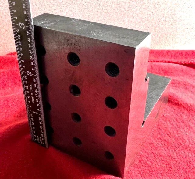 ANGLE PLATE 3x3x2.2" stepped,Precision Hardened Ground w. 12 tapped holes