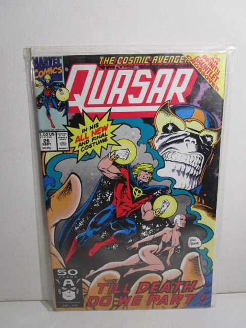 Quasar #26 Comic Marvel 1991 Thanos Infinity Gauntlet Crossover Bagged Boarded