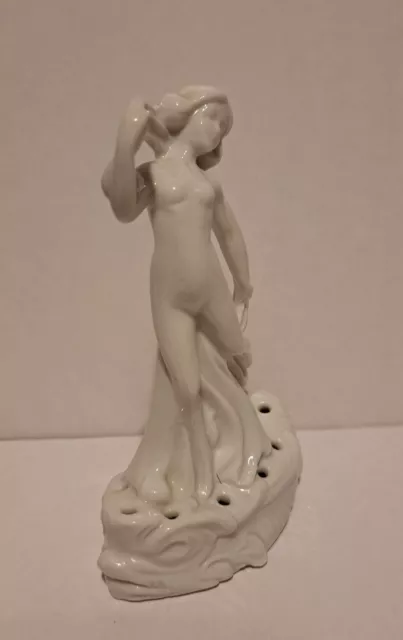 Art Deco Flower Frog Nude Dancing Girl Figurine Erphila Fayence (?) Germany