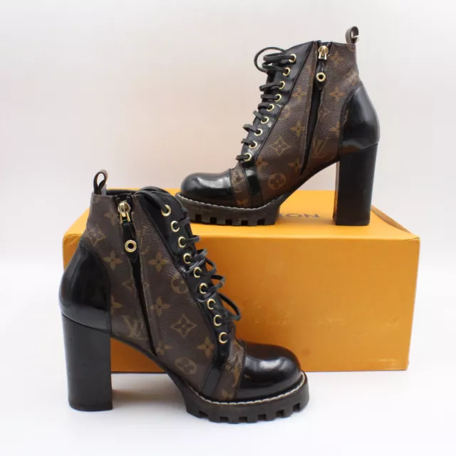 Louis Vuitton Star Trail Ankle Boots with 3.1" Heel in Black/Brown - EU 37.5