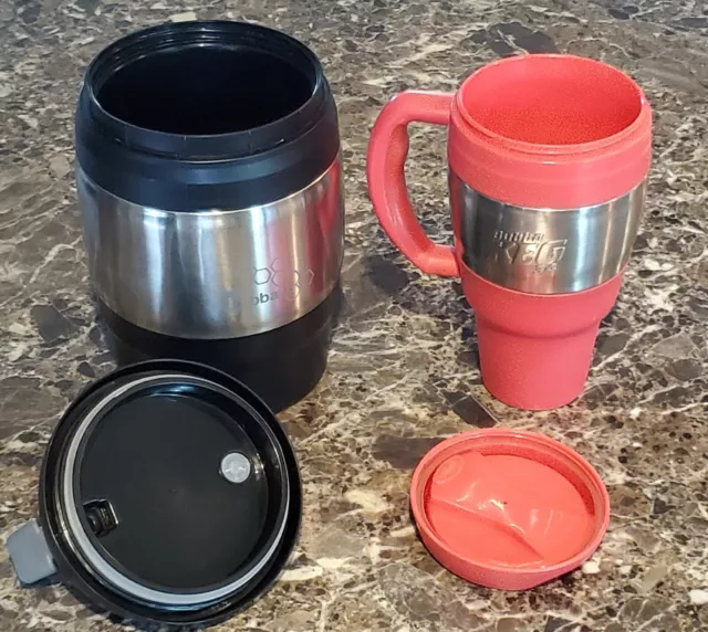 (2) Bubba Classic Insulated Mug Travel Hot Cold 34oz  & 72oz Pink (Great Shape)